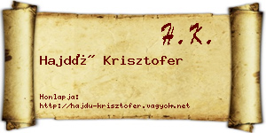 Hajdú Krisztofer névjegykártya